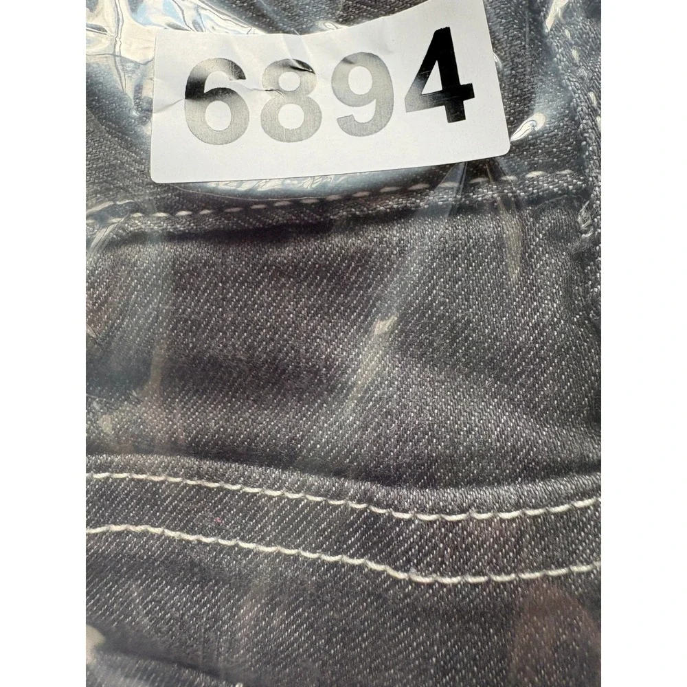 Prana‎ Jeans Womens 2 Dark Gray Flannel Lined Dark Wash Straight Leg Stitched